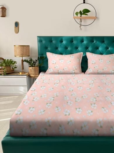 ACKROSS bedsheet, Fusion Collection, Ultra-Soft Microfiber Bedsheet – Durable, Wrinkle & Stain Resistant, 229x274 cm (Peach) - Image 3