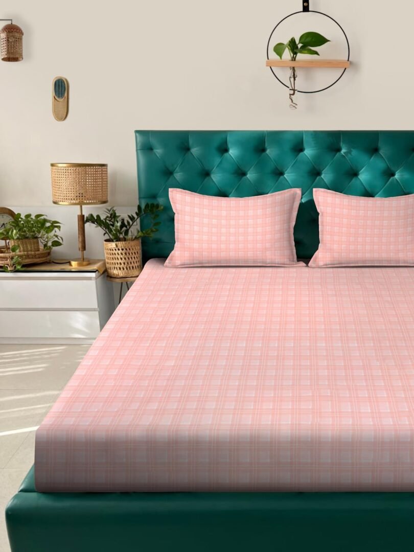 ACKROSS bedsheet, Fusion Collection, Ultra-Soft Microfiber Bedsheet – Durable, Wrinkle & Stain Resistant, 229x274 cm (Pastel Pink) - Image 2