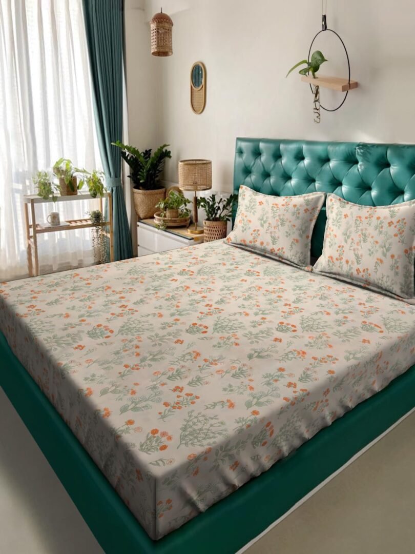 ACKROSS bedsheet, Fusion Collection, Ultra-Soft Microfiber Bedsheet – Durable, Wrinkle & Stain Resistant, 229x274 cm (Green)
