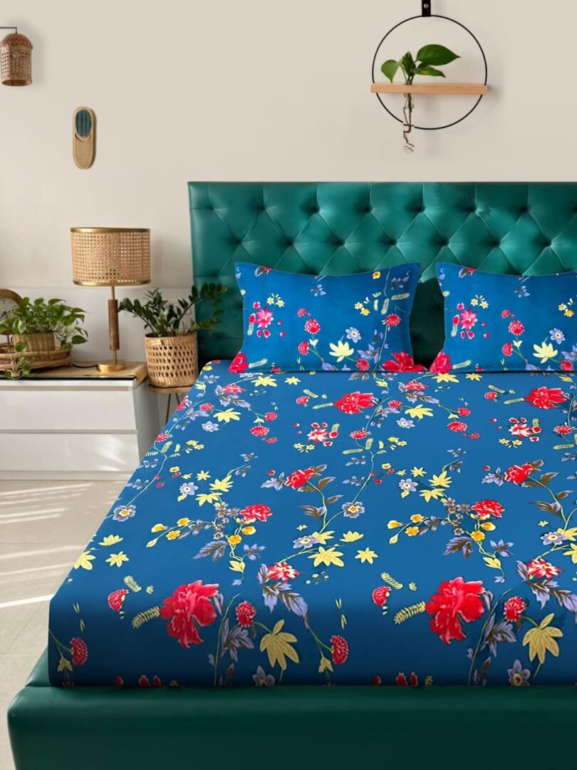Ackross Queen bedsheet, Regal Collections, Super Soft Microfiber Bedsheet with Premium Fabric, 225 cm X 254 cm (Red) - Image 3