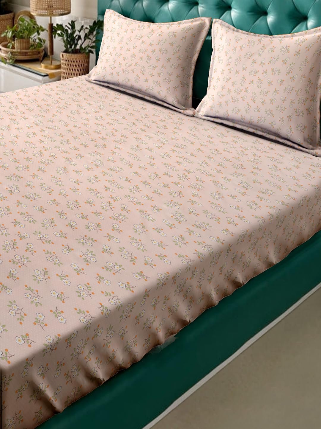 ACKROSS bedsheet, Fusion Collection, Ultra-Soft Microfiber Bedsheet – Durable, Wrinkle & Stain Resistant, 229x274 cm (Coral Peach) - Image 3