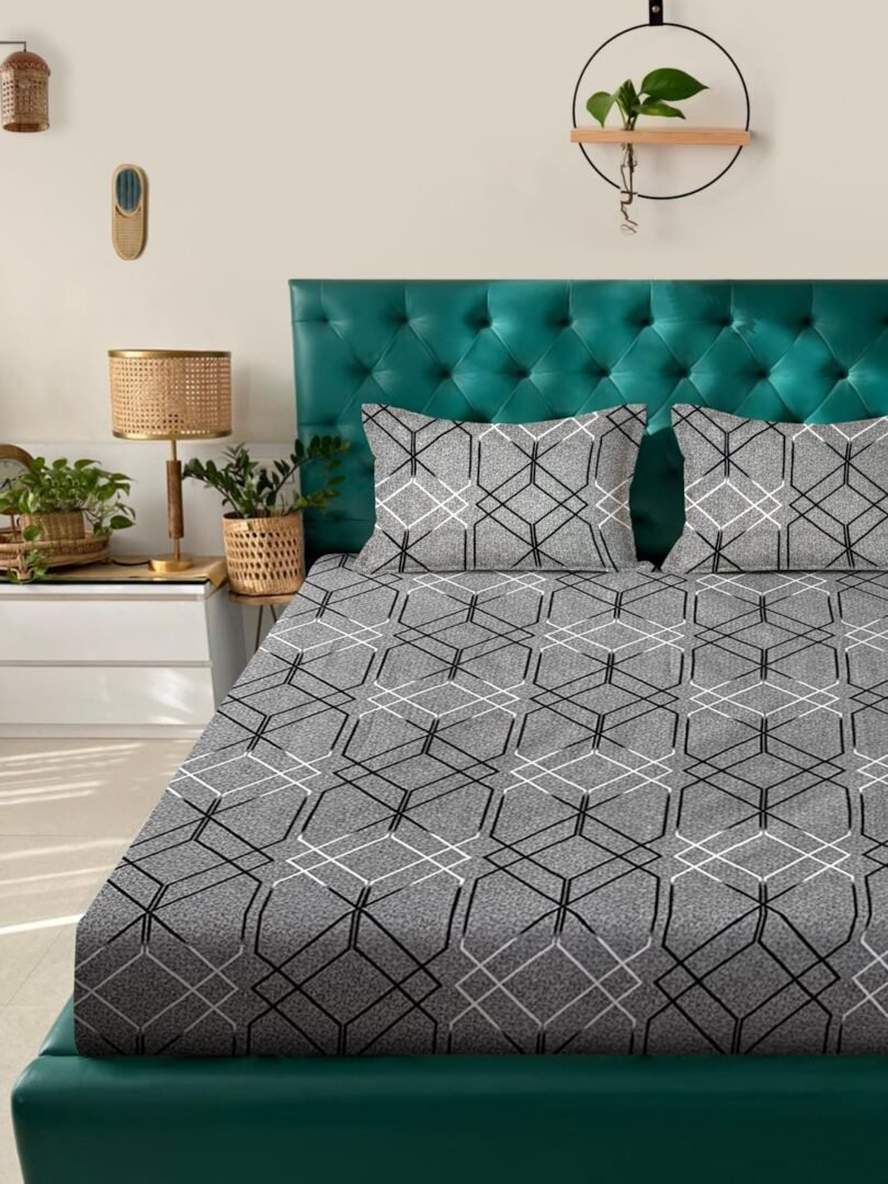 ACKROSS Queen bedsheet, Regal Collections, Super Soft Microfiber Bedsheet with Premium Fabric, 225 cm X 254 cm (Grey) - Image 3