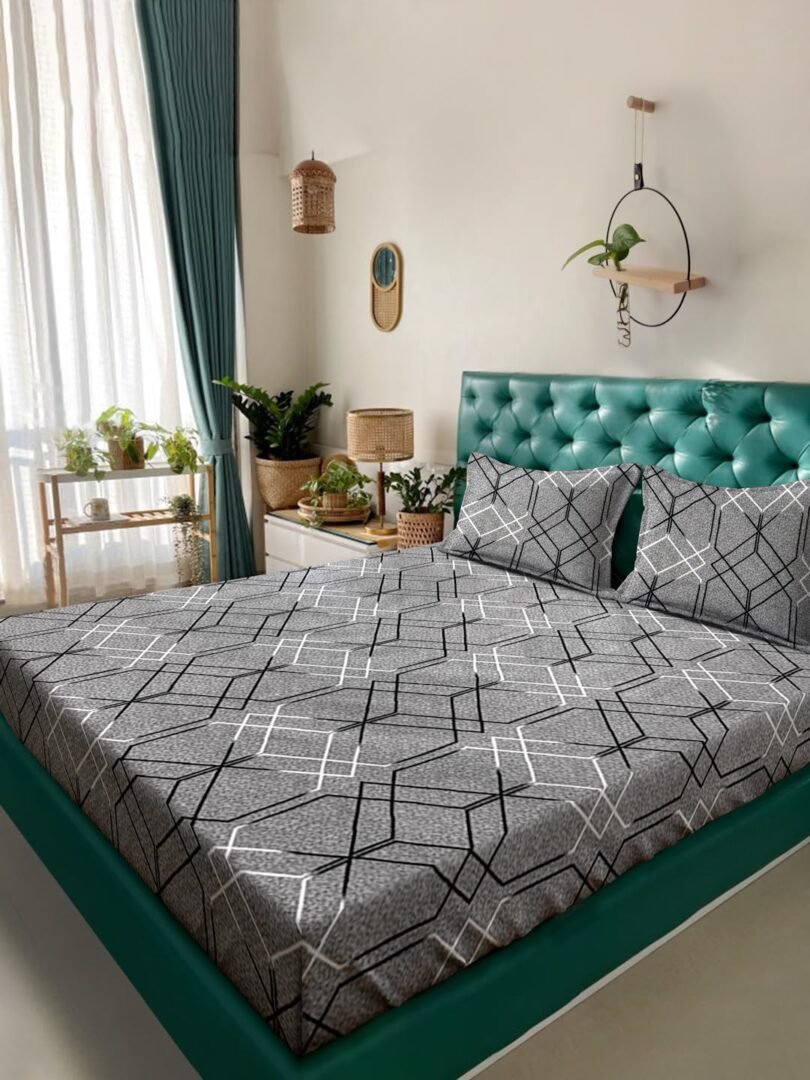 ACKROSS Queen bedsheet, Regal Collections, Super Soft Microfiber Bedsheet with Premium Fabric, 225 cm X 254 cm (Grey)
