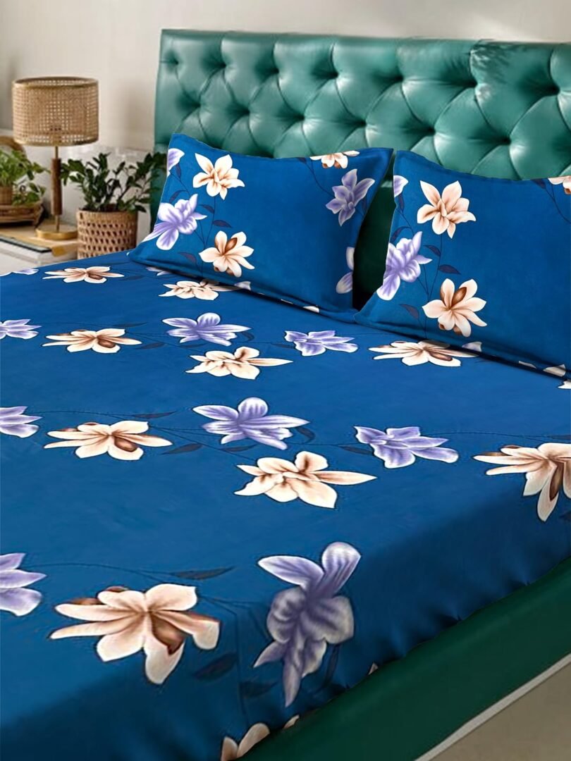 ACKROSS Queen bedsheet, Regal Collections, Super Soft Microfiber Bedsheet with Premium Fabric, 225 cm X 254 cm (Regal Blue) - Image 2