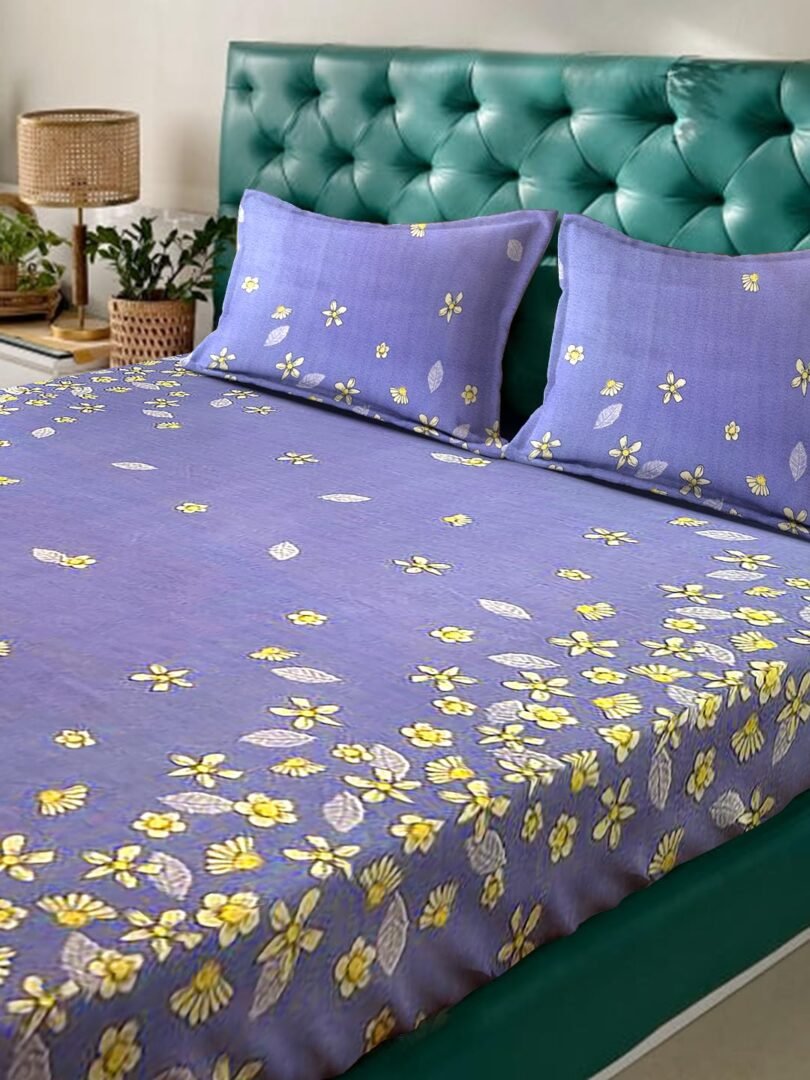 Ackross Queen bedsheet, Regal Collections, Super Soft Microfiber Bedsheet with Premium Fabric, 225 cm X 254 cm (Blue) - Image 2