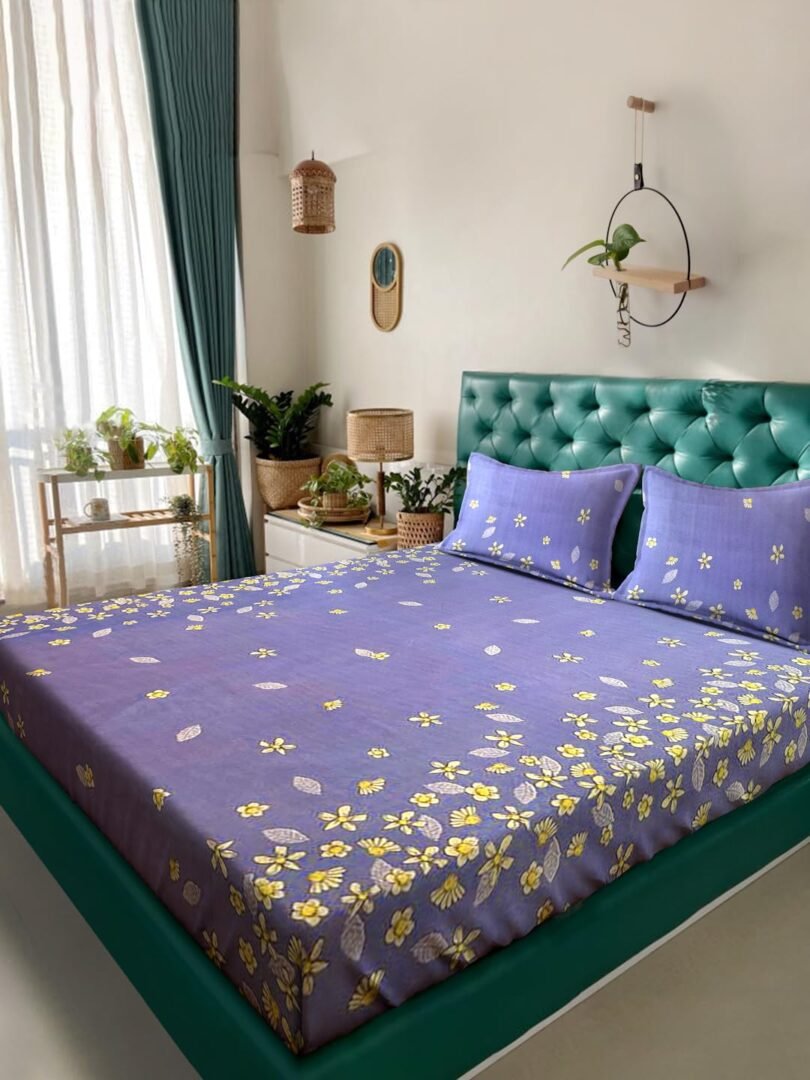 Ackross Queen bedsheet, Regal Collections, Super Soft Microfiber Bedsheet with Premium Fabric, 225 cm X 254 cm (Blue)
