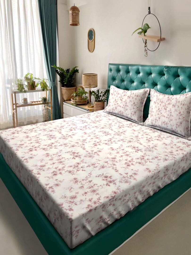 ACKROSS bedsheet, Fusion Collection, Ultra-Soft Microfiber Bedsheet – Durable, Wrinkle & Stain Resistant, 229x274 cm (Maroon)