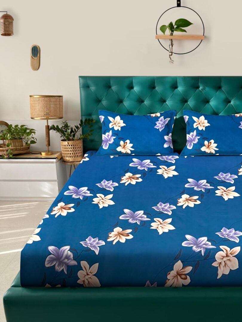 ACKROSS Queen bedsheet, Regal Collections, Super Soft Microfiber Bedsheet with Premium Fabric, 225 cm X 254 cm (Regal Blue) - Image 3