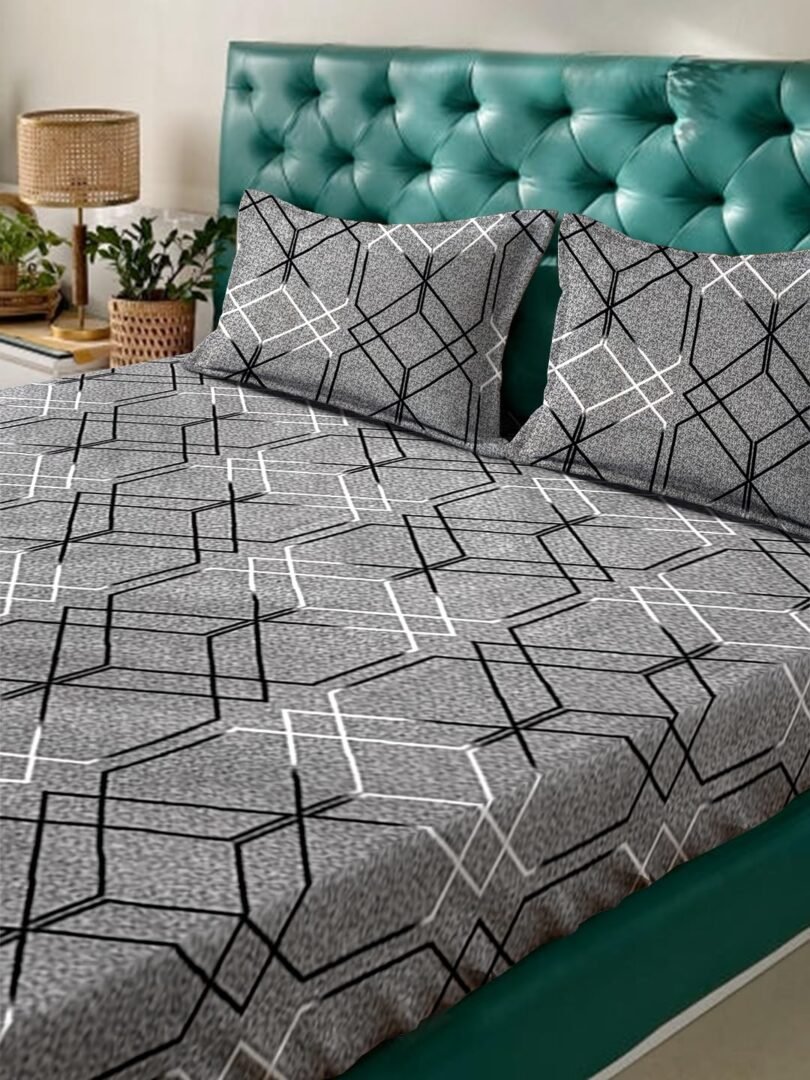 ACKROSS Queen bedsheet, Regal Collections, Super Soft Microfiber Bedsheet with Premium Fabric, 225 cm X 254 cm (Grey) - Image 2