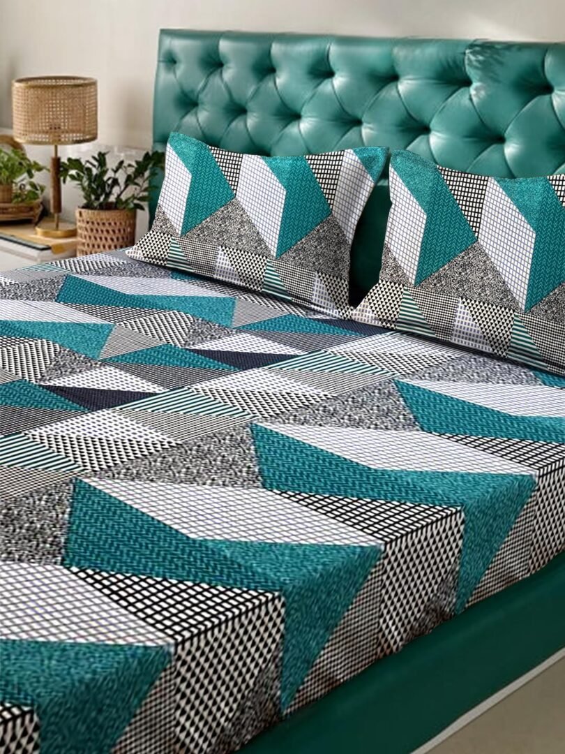 ACKROSS Queen bedsheet, Blossom Royale Collection, Super Soft Microfiber with Premium Fabric, 225 cm x 254 cm (Green) - Image 3